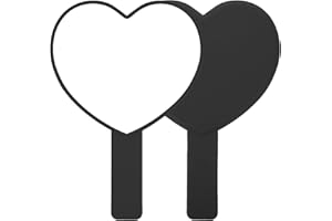 Dimeho Heart-Shaped Travel Handheld Mirror Heart-Shaped Makeup Hand Mirror Travel Makeup Mirrors Cosmetic Hand Mirror with Handle Portable Travel Mirror for Women(Black