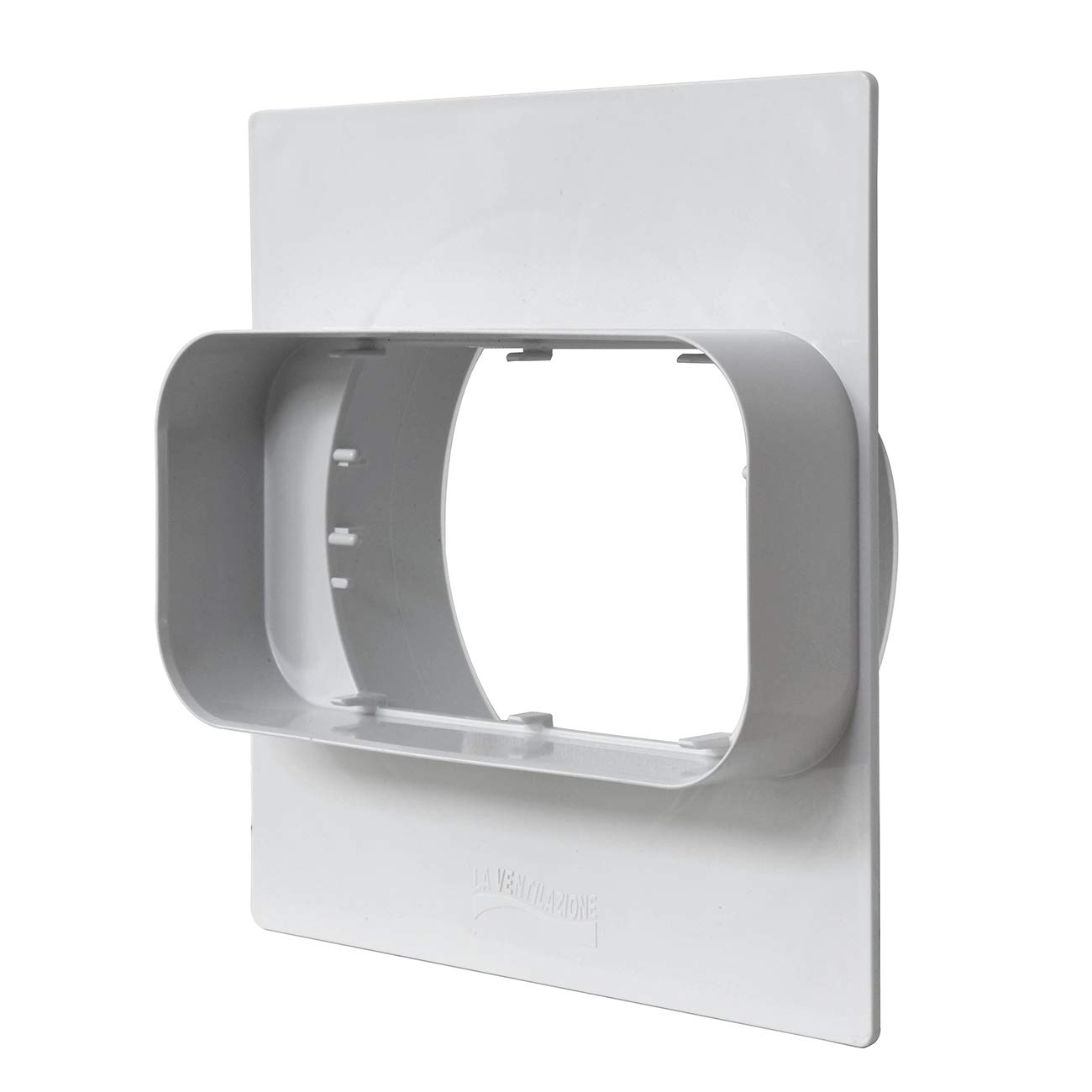 La Ventilazione PM157B Wall Plate Rectangular Round Tube 150 x 70 mm - 125 mm White