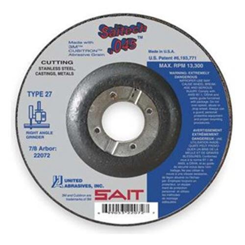 United AbrasivesSAIT 22088 Saitech™ High Performance Cut-Off Wheels (Type 27/Type 42 Depressed Center) 7" x .045" x 7/8", 50-Pack