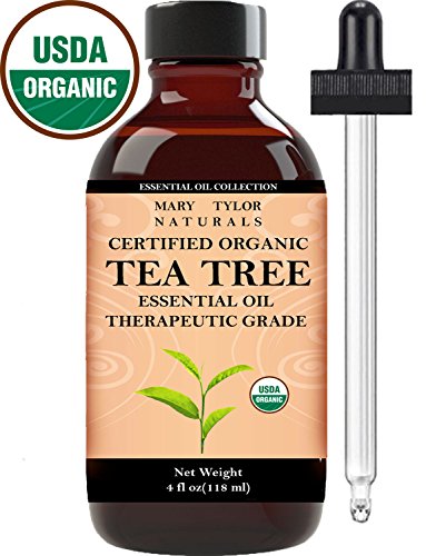 Mary Tylor Naturals Organic Tea Tree Oil, Large 4 oz USDA Certified Organic, 100% Pure Essential Oil, Therapeutic Grade, Melaleuca alternifolia