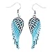 Szxc Women's Crystal Guardian Angel Wings Hypoallergenic Dangle Earrings Biker Jewelry - 2 1/4 inch…