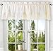 Ellis Curtain Stacey Sheer 56-by-45 Tailored Tier Pair Curtains, Ice Cream