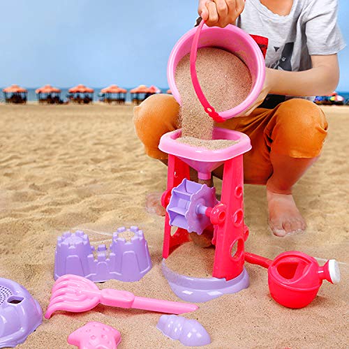 image for Liberty Imports Pink Princess Sand Wheel Beach Set Toy with Zippered B