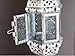 Metal White Hanging Decorative Candle Lanterns, Wedding Decoration Candlestick Holder, Moroccan Candle Lanterns for Christmas Including 17Inch Chain with Hook