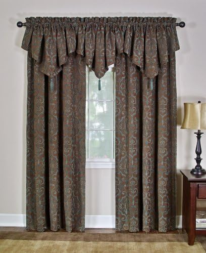 Casual Living Torino Rod Pocket Panel Window Drapes, 50-Inch by 120-Inch, Brown