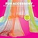 Constructive Playthings Rainbow Retreat Kids Canopy,Decorative, Fun Space Hanging Bed Canopy for Bedrooms, Optimize Classroom Space or Play Space, Mesh Netting, Built In Loop, Easy Assembly, All Ages