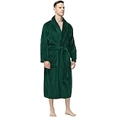 Yurhap Mens Fleece Robe, Soft Plush Robe for Men, Fluffy Bathrobe with Belt & 2 Pockets