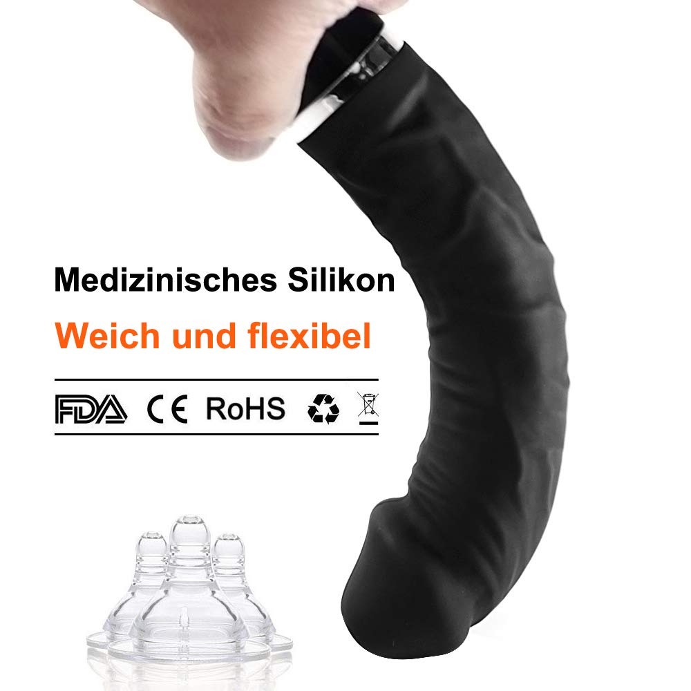 Vibratoren für Sie, Klitoris und G Punkt Stimulation, AV-Vibrator Silikon Massagestab für Frauen Sex-Spielzeug, Wasserdicht, Schwarz