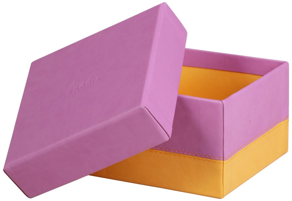 RHODIA 318981C - Set of 5 Lilac Nesting Boxes - Orange Saddle Stitching - Faux Leather Exterior - Rhodiarama Home Office Collection - Office Organization & Designer Storage — image 1