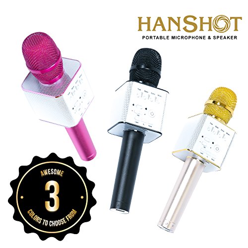 image for Hanshot Portable Rechargeable Bluetooth Karaoke Microphone with built 