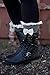 Modern Boho Bow Boot Socks Women's Lace Crochet Boot Socks Charcoal