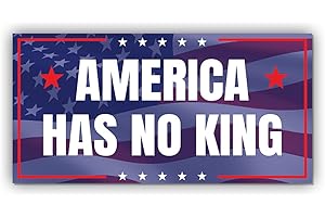 TAYTA Magnetic Sticker America Has No King Magnet Anti Funny Leftist Feminist Social Justice Human Rights US Flag for Bumper, Refrigerator, Cruise Door, Car, Truck 7.5x3.75in