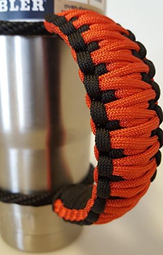Survival X Gear’s"ParaGrip" Paracord Yeti Tumbler Handle- Fits 30 oz Yeti Rambler, RTIC, SIC, ORCA & Similarly Designed Tumblers- Made of Ultra-Strong 550 Type 3 Paracord (Black/Red)