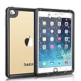 iPad Mini 4 Waterproof Case, Temdan iPad Mini4 Waterproof Case with Adjustable Tablet Stand Built-in Screen Protector Rugged Waterproof Shockproof Case Compatible for iPad Mini 4 (7.9inch)-Black/Clear