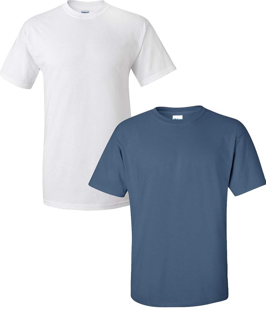 Buy Gildan Men's Ultra Cotton 6 oz. Adult TShirt WhiteIndigo 2XL at