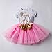 Girl Newborn It's My 1st/2nd Birthday Shinny Printed Tutu Princess Dress Outfit Set Pink (1 Years)