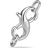 925 Sterling Silver Clasp Double Opening Lobster Claw Clasps Necklace Extender Bracelet Clasps and Closure for Jewelry Making Necklace Connector for DIY Jewelry Repair