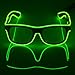 Fronnor El Wire Glow Sun Glasses Led DJ Bright Light Safety Light Up Multicolor Frame Voice Control led Flashing Glasses (Green)