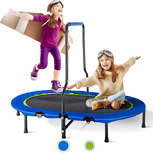 Merax Kids Trampoline with Handrail and Safety Cover, Mini Trampoline