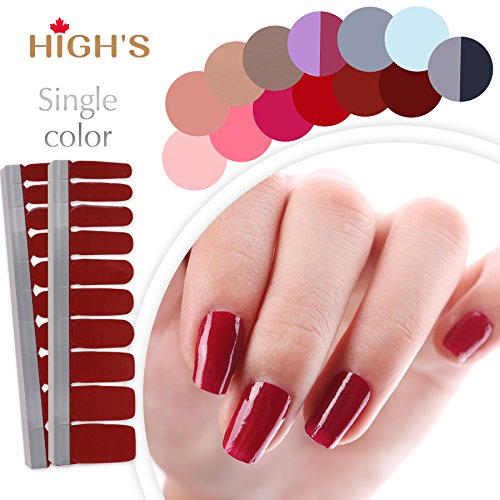 HIGH'S Single Color Series Classic Collection Manicure Nail Polish Strips Nail Wraps, Fire Brick HIGH'S Single Color Series Classic Collection Manicure Nail Polish Strips Nail Wraps, Fire Brick
