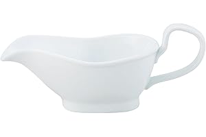 HIC Kitchen Gravy Boat, Fine White Porcelain, 8-Ounce