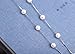 PEXKO Bridal 925 Silver Artificial Faux Pearls White Tin Cup Short Necklace