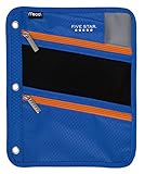 Five Star Pencil Pouch, Pen Case, Fits 3 Ring Binder, Zipper Pouch, Blue/Orange (50642CB8)