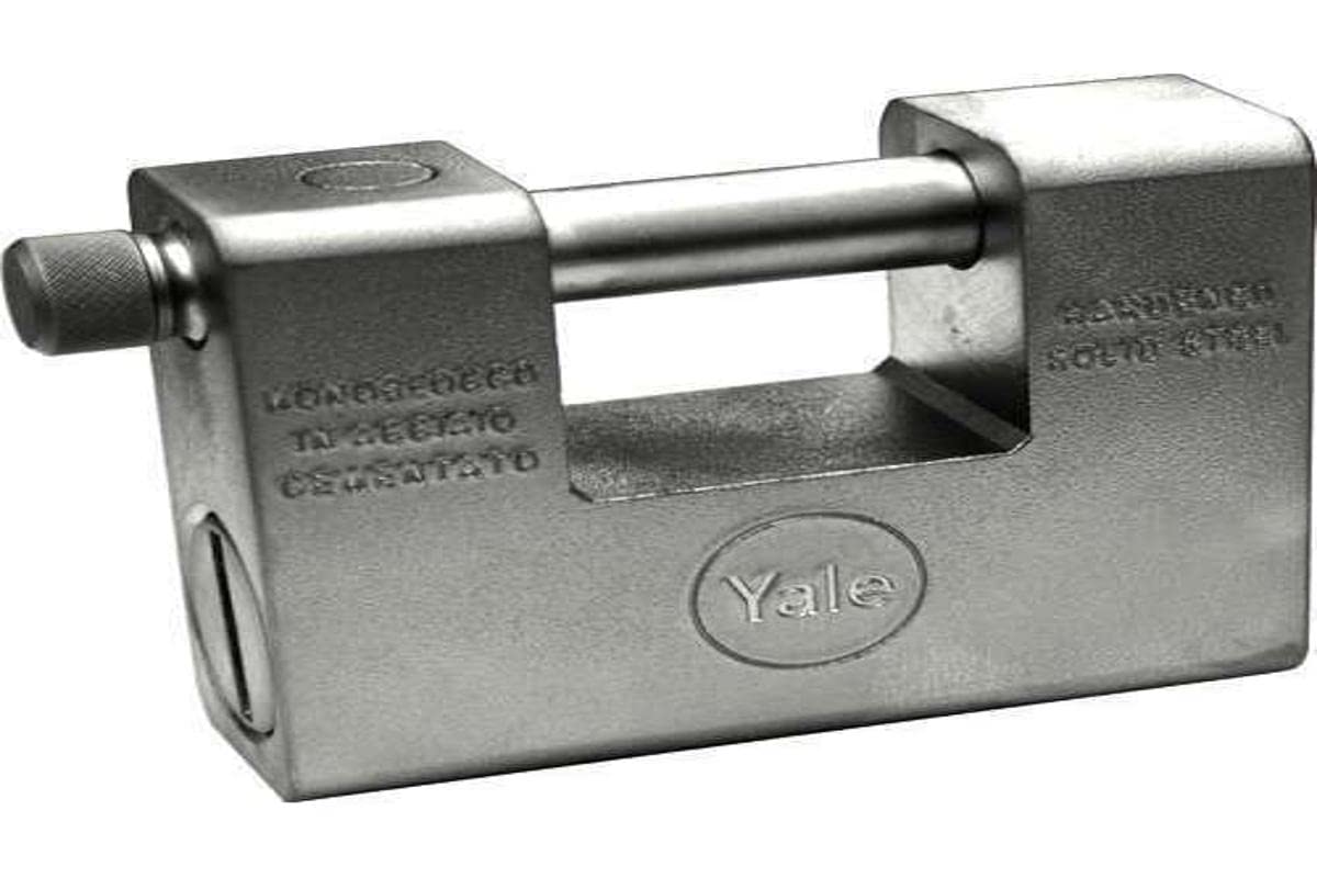 YALE Y1640185 Armored Steel Padlock, Silver