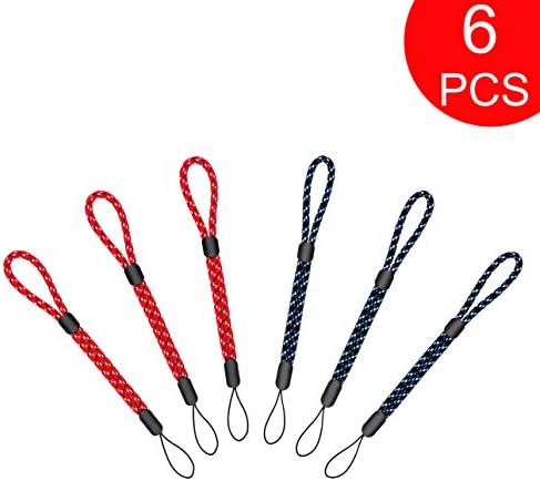 Adjustable Wrist Straps Hand Lanyard for iPhone Samsung Camera GoPro USB Flash Drives Keys PSP and other Portable Items Blue Red Set of 6