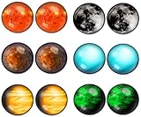 LilMents 6 Pairs Solar System Galaxy Universe Unisex Mens Womens Stainless Steel Stud Earrings (Set B)