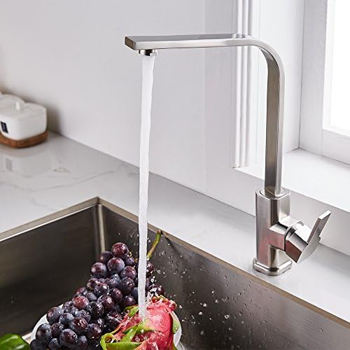 Trywell T304 Solid Stainless Steel Kitchen Faucet Stainless Steel Finish, 1.8 gpm