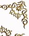 Two Hug Gold Flower Leaves Iron on Embroidered Appliques Patch Flower Motifs, Craft, Sewing, Embroidery Patches, Embroidered Lace Fabric Ribbon Trim Neckline Collar (Gold)