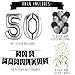 50 & Fabulous Birthday Party Pack - Black & Silver Happy Birthday Bunting, Balloon, and Swirls Pack- Birthday Decorations - 50th Birthday Party Supplies