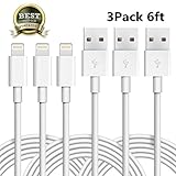 iPhone Charger Cable 6FT Atill Lightning Cable Extra Long Compatible with iPhone 8 8 Plus iPhone 7 7 Plus 6 6s 6 plus 6s plus 5 5s 5c iPa iPod & More (White, 3Pack)