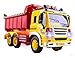 WolVol Friction Powered Dump Truck Toy - Premium Quality Plastic Heavy Equipment Vehicle Toy Battery Operated with Lights & Sounds - Fun Gift for All Occasions for Kids Boys Girls