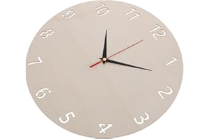 JECOMPRIS 2 Sets 12 Inch Wooden Wall Clock Face Replacement Kit with Numerals and Hands for DIY Rustic