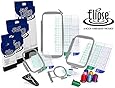 Elipse 4-Hoop Embroidery Package w/ Embroidery Thread and Scissors for Brother PE-700, PE700II, PE-750D, PE-770, PE-780D, Innovis 1000, Innovis 1200, Innovis 1250D, PC-6500, PC-8200, PC-8500 and Babylock Ellure, Emore and Esante