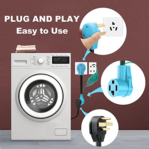 CircleCord Dryer Adapter 4 Prong to 3 Prong, 4P Newer Dryer to 3P Older