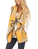 Aking Ace Women's Color Block Lapel Open Front