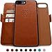 Dreem Fibonacci 2-in-1 Wallet-Case for iPhone 8-Plus & 7-Plus, Magnetic Detachable PC Slim-Case, Luxury Vegan Leather, RFID Protection, Smart 2-Way Stand, Gift-Box - Toffee