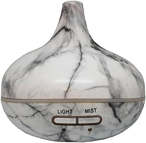 HeartyHome Aroma Essential Oil Diffuser 235ml Marble Pattern Ultrasonic Cool Mist Humidifier with Waterless Auto Shut-Off and 7 Color Changing LED Lights for Home, Office, Yoga, Spa