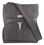 Travelon Anti-Theft Flap-Front Cross-body Bag (One Size, Pewter)