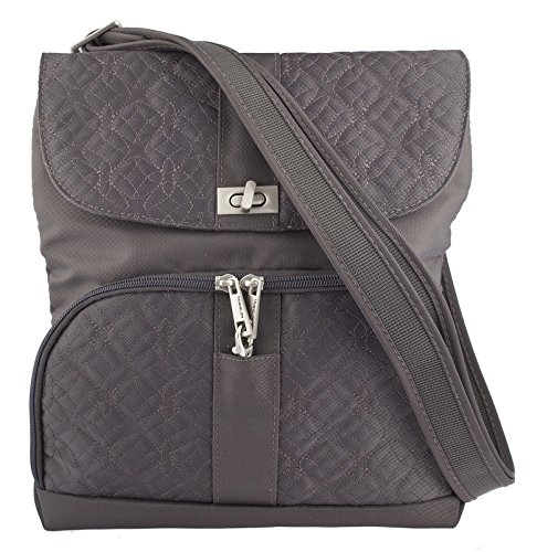 Travelon Anti-Theft Flap-Front Cross-body Bag (One Size, Pewter)