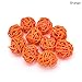 JiaUfmi 10 Pieces/Set Rattan Wicker Ball Decoration Ornaments Wedding Christmas Party Table Desk Garden Hanging Decoration,Orange,5cm