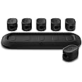 Spigen Magnetic Cable Holder, Cable Management, Desktop Multipurpose Cable Organizer, 6-Clip Cord Keeper for Lightning, and USB-A/USB-C Cables - Black (6 Clips/LD101)