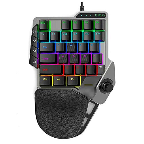ELYCO Tastiera Gaming Meccanica, Tastiera da Gioco Meccanica RGB a Una Mano, Una Tastiera Mano 36 Tasti…