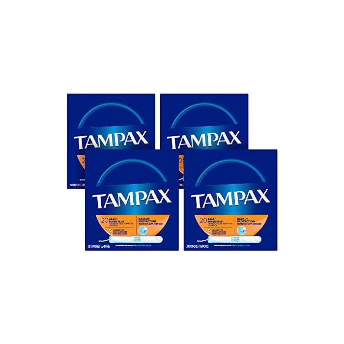 Tampax Cardboard Applicator Tampons, Regular, Unscented, 40 Count