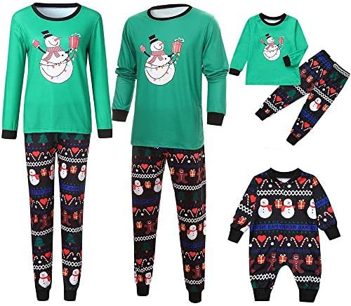 Kehome Family Pajamas Christmas Men Women Boys and Girls Xmas Snowmen Pyjamas 2 Piece Pjs Set
