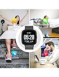 Reloj inteligente para teléfonos Android, pantalla táctil, deportivo, reloj inteligente de pulsera, monitor de actividad física, podómetro, monitor de sueño, recordatorio de llamadas mensajes, rastreador de actividad física para hombres y mujeres