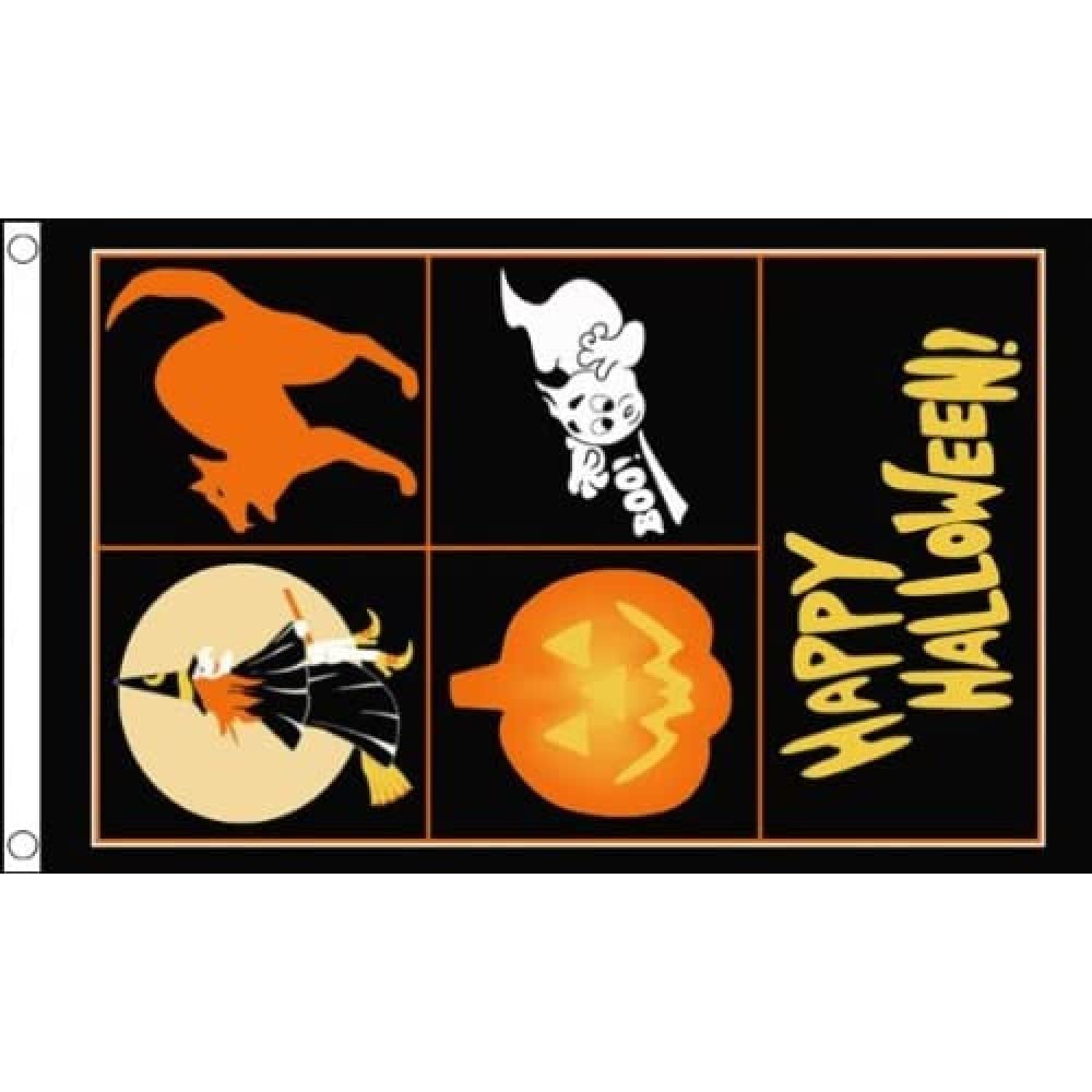 AZ FLAG - Happy Halloween Flag - 3x5 Ft - 100D Polyester Happy Halloween Banner with Two Metal Grommets - Fade Resistant - Vivid Colors - 3' x 5' Feet - 150x90 Cm